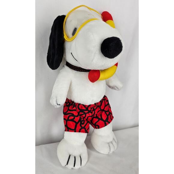 PEANUTS PLUSH SCUBA SNOOPY SNORKEL RARE 9" AGES 3+ - FIESTA ITEM #60179621 - Picture 9 of 13